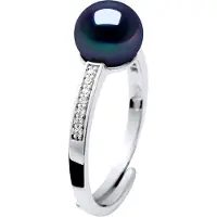 Diadema - Ring - Äkta sötvattenspärlor - Svart Tahiti-stil
