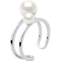 Diadema - Ring DUO - 2 äkta sötvattenspärlor - Vit