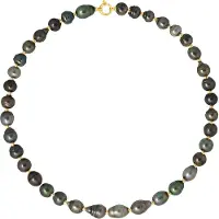Diadema - Halsband - Äkta Tahitipärlor - Regnbåge - Gulguld