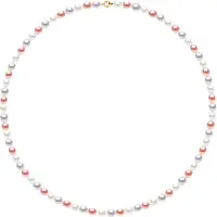 Diadema - Halsband - Äkta sötvattenspärlor - Pastellfärgad - Gulguld