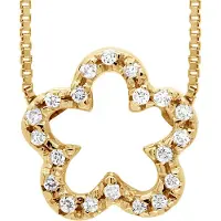 Diadema - Halsband med diamanter - Blomma - Gult guld