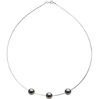 Diadema - Halsband - Omega - Silver och 3 äkta Tahitipärlor