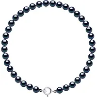 Diadema - Armband - Äkta sötvattenspärlor - Svart - Vitguld