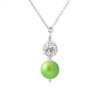 Diadema - Halsband - Vit kristall & pärla - Love Jewelry Collection