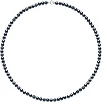 Diadema - Halsband - Äkta sötvattenspärlor - Svart - Vitguld