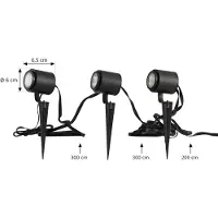 LINDBY Smart utomhus LED-spot Nymo, CCT, RGB, Tuya, 3-pack Nymo , dimbar, Svart, Metall, Modern