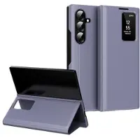 Mtp Products Samsung Galaxy Z Fold7 Smart Clear View Flip Skal med kortplats - Grå Lila