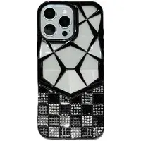Mtp Products iPhone 16 Pro Max Rhinestone Geometric Diamond Pattern Skal - Svart