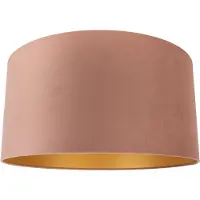 QAZQA Sammetsskärm rosa 50/50/25 med guldfärgad insida