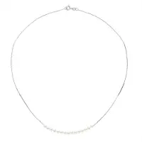 Diadema - Halsband - 15 äkta sötvattenspärlor - Kabelkedja i vitguld
