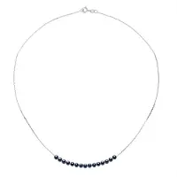 Diadema - Armband - 15 äkta sötvattenspärlor - svart Tahiti-stil - kabelkedja i vitguld