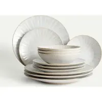 Fyrklövern Terra Fiore tallriksset 12 delar, 4 pers Servis Tallrikar set