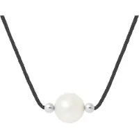 Diadema - Hänge Svart Nylon - Sötvattenspärla - Vit