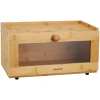 Klausberg Brödlåda i bambu, akrylfront, 40 × 24,5 × 19 cm, kb-7924