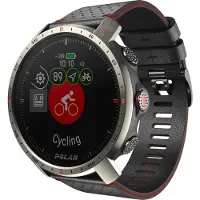 Polar Grit X Pro - Titan - sportklocka med band - perforated leather - grå - bandstorlek: M/L - display 1.2" - Bluetooth - 41 g