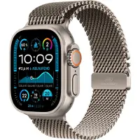 Apple Watch Ultra 2 - 49 mm - naturlig titan - smart klocka med milanesisk loop - bandstorlek: S - 64 GB - LTE, Wi-Fi 4, UWB, Bluetooth - 4G - 61.4 g