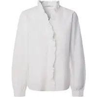 Pepe Jeans för kvinnor. PL3051246 Skjorta Pärla vit (M), Casual, Bomull, Lång ärm