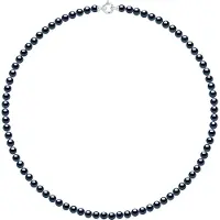 Diadema - Halsband - Äkta sötvattenspärlor - Svart Tahiti-stil - Vitguld