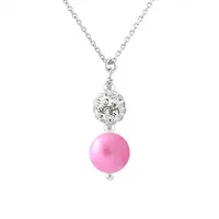 Diadema - Halsband - Vit kristall & pärla - Love Jewelry Collection