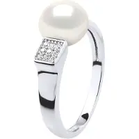 Diadema Ring Justerbar Sötvattenspärla Smycken 9-10mm Vit 925