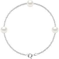 Diadema - Armband - Silver och äkta sötvattenspärlor - Vitt