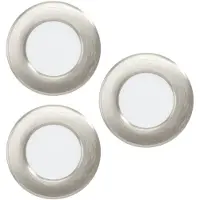 Eglo connect LED-inbyggnadslampa Fueva 6-Z, grå, 3-pack dimbar, Aluminium / grå / zink, Vardagsrum / matsal, Syntetmaterial, Modern, Smarta hem inbyggnadsspotlight