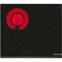 Bosch Serie | 6 PKF631FP3E - Keramisk häll - 4 kokplattor - Fördjupning - bredd: 56 cm - djup: 49 cm facetterad front - svart