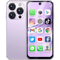 Soyes XS19 Pro Mini 4G Smartphone 3,88 tum TFT Fyrkärnig Dubbelt SIM-kort 5 MP Bakkamera Bluetooth WIFI Typ-C Fingeravtryck Pekskärm Android Mobiltelefon 4+64GB violett