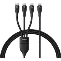 Baseus Flash 100 W 3-i-1 USB-C-kabel, 1,5 m - svart / PD-kabel / Multikabel