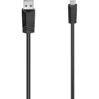 Hama USB-kabel USB 2.0 USB-A kontakt, USB Mini-B kontakt 0.75 m Svart, Silver dubbelt skärmad 00200605