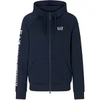 Emporio Armani för män. 7M001047_AF10377 Logo Series Hooded Sweatshirt marinblå (XS), Casual, Bomull, Lång ärm, Marino