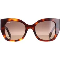 Salvatore Ferragamo Square Dam Classic Sköldpadda Brun Gradient SF1045S