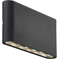Nordlux LED utomhus vägglampa Kinver, Svart, Metall, Modern, LED-vägglampa utomhus