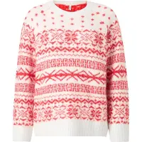 ONLY Tröja 'ONLXMAS NORDIC' röd / vit