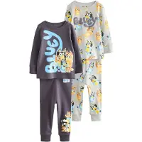 Next Pyjamas nattblå / ljusblå / ljusgrå / orange