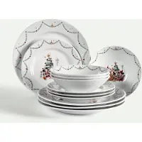 Fyrklövern Disney Jul tallriksset 12 delar, 4 pers Servis Tallrikar set