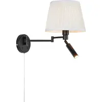Markslöjd Vägglampa Pivot, Svart, Vardagsrum / matsal, Textil / tyger / siden, Vägglampa, vägglampa inomhus