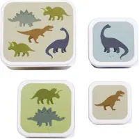 A Little Lovely Company Matlådeset - 4 st. - Dinosaurs - - One Size - Matlåda