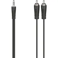 Hama 00205112 Teleplugg / RCA Audio Anslutningskabel [2x RCA-hane - 1x Teleplugg 3.5 mm] 5 m Svart