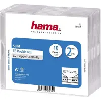 Hama CD Slim Double Jewel Case, pack 10, 2 diskar, Transparent, 142 mm, 125 mm, 52 mm, 372 g