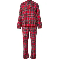 Hunkemoller Pyjamas azur / mörkgrön / röd / vit