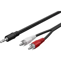 Goobay - Ljudkabel - mini-phone stereo 3.5 mm hane till RCA hane - 3 m - skärmad - svart
