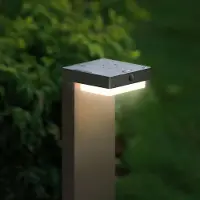 G&L Pollare med rörelsesensor 800104, Svart, Aluminium / grå / zink, LED-utomhuslampa