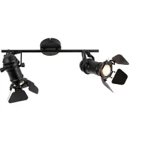 QAZQA Smart spotlight svart inkl. WiFi GU10 2-lampor med klaffar - Movie