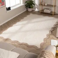 FRAAI Tvättbar matta | Hazy beige/gräddvit hos Volero | 80x150cm | Bomull | Med kant | Rektangulär | Låg lugg