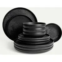 Fyrklövern Mickey Mouse Midnight tallriksset 12 delar, 4 pers Servis Tallrikar set