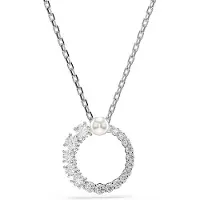Swarovski Halsband 'Matrix' silver / pärlvit