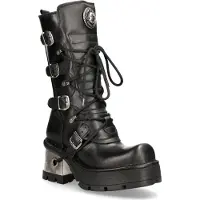 New rock läderstövlar för kvinnor - Gothic Mid-Calf Boots-373-S33