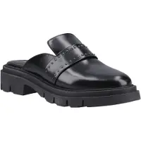 Hush puppies Nicole Nitarbetad Läder Kvinnors Svarta Mules