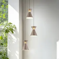 HELESTRA Pendellampa LUK, dimbar, Brun / rost, Kök, Aluminium / grå / zink